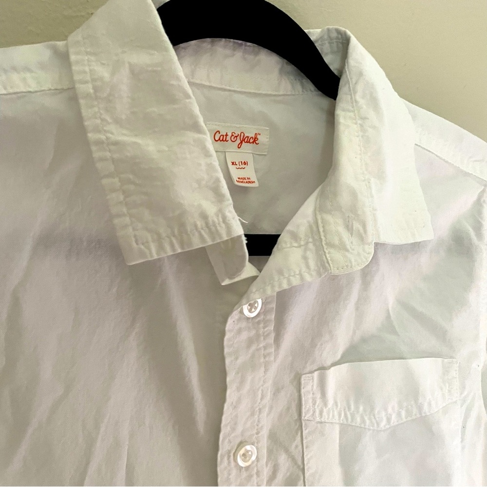 Cat & Jack | White Cotton Button Down | Long Sleeves | Size XL (16)